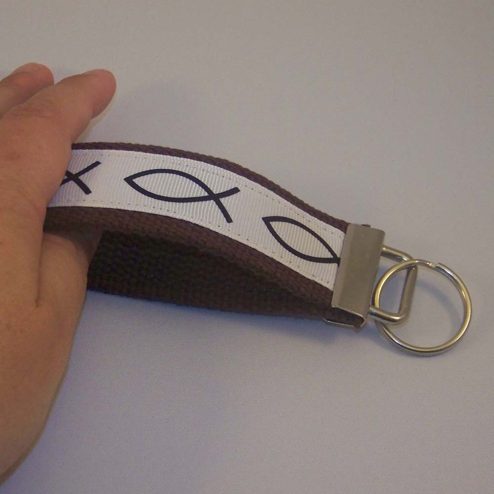 Jesus Fish Ribbon Key Fob
