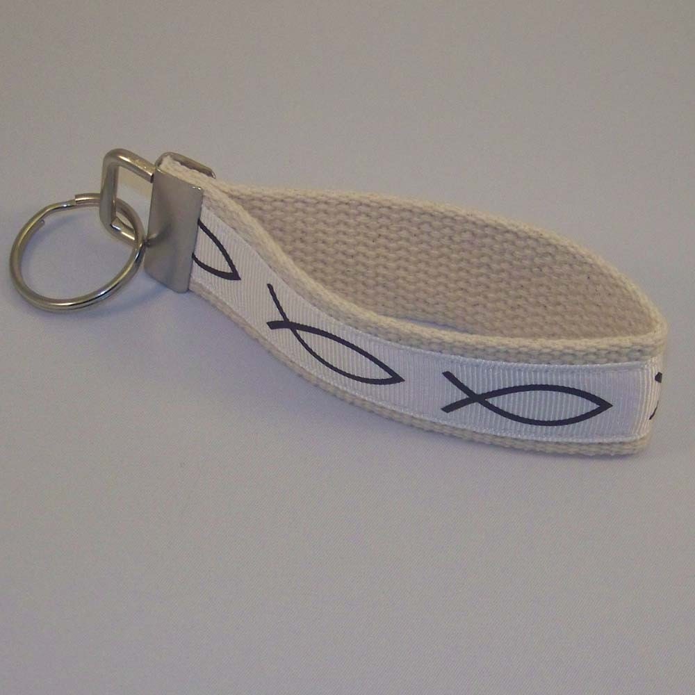 Jesus Fish Ribbon Key Fob