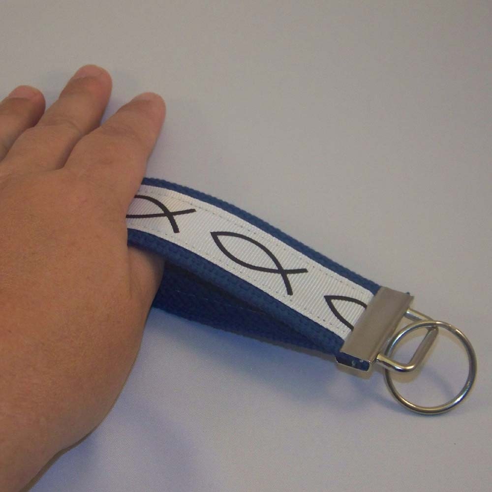 Jesus Fish Ribbon Key Fob