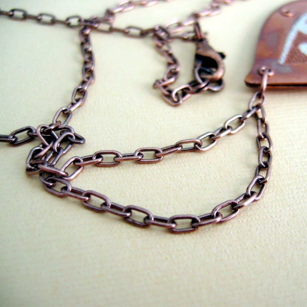 Brown Sugar - copper and fabric necklace