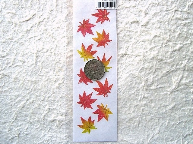kawaii Cute Japanese Stickers - Colorful Autumn Leaves (S532)