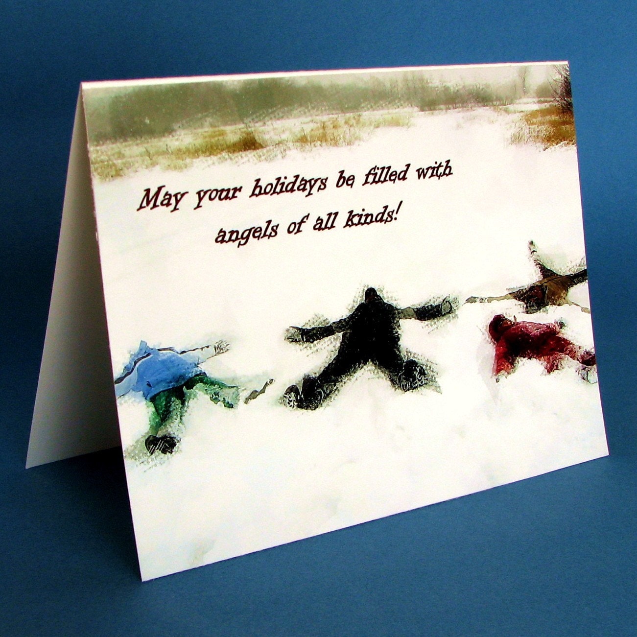 Snow Angels Blank Christmas Holiday Card Set $36