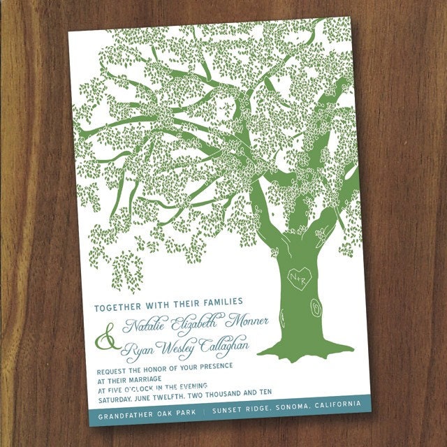 Grandfather Oak Tree Wedding Invitations You Print Customized