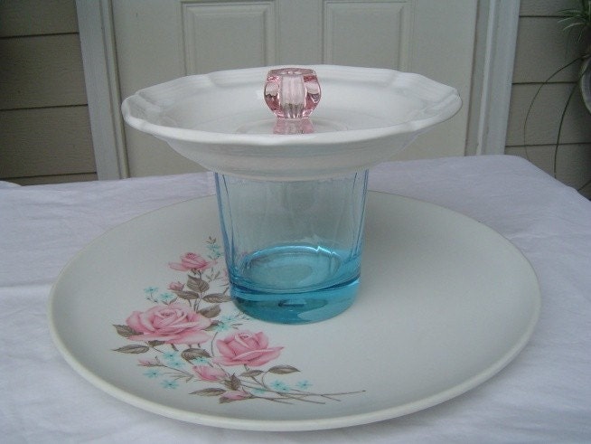 2 Tier Vintage Wedding Cake Plate cakeplate Dessert Stand Cupcake Plate 
