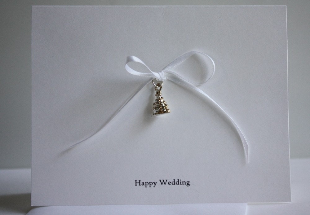 Happy Wedding Card with cake charm