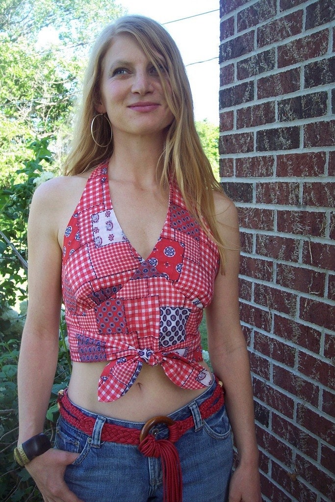 Vintage 70s HALTER TOP Daisy Duke Style OOAK Original by RUBY CHIC