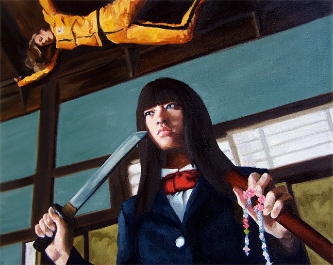 Original oil painting of Gogo Yubari Kill Bill PRICE SLASHED AGAIN was