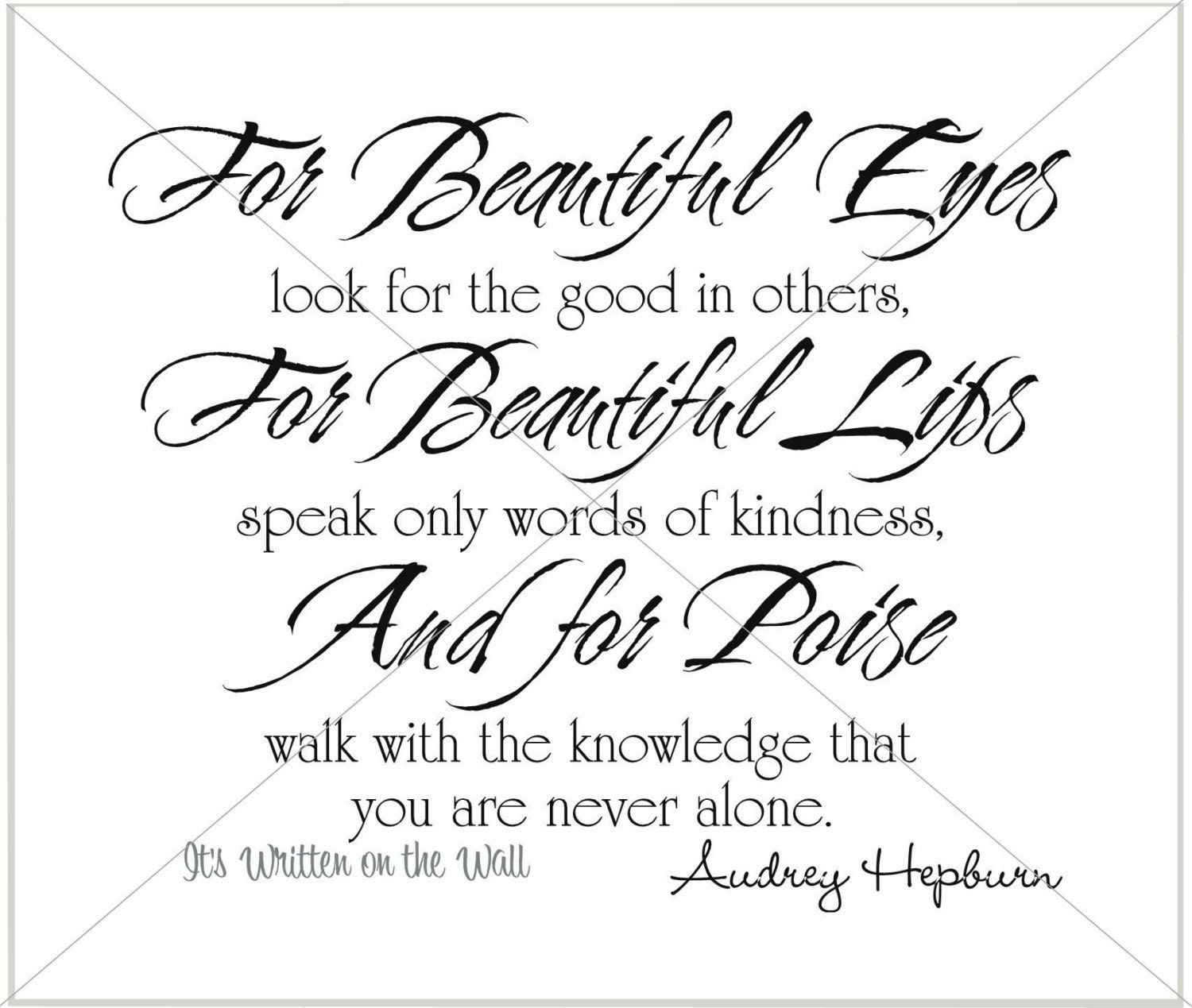 Audrey Hepburn Quote For Beautiful Eyes Wall Saying Vinyl Lettering SHIPPING