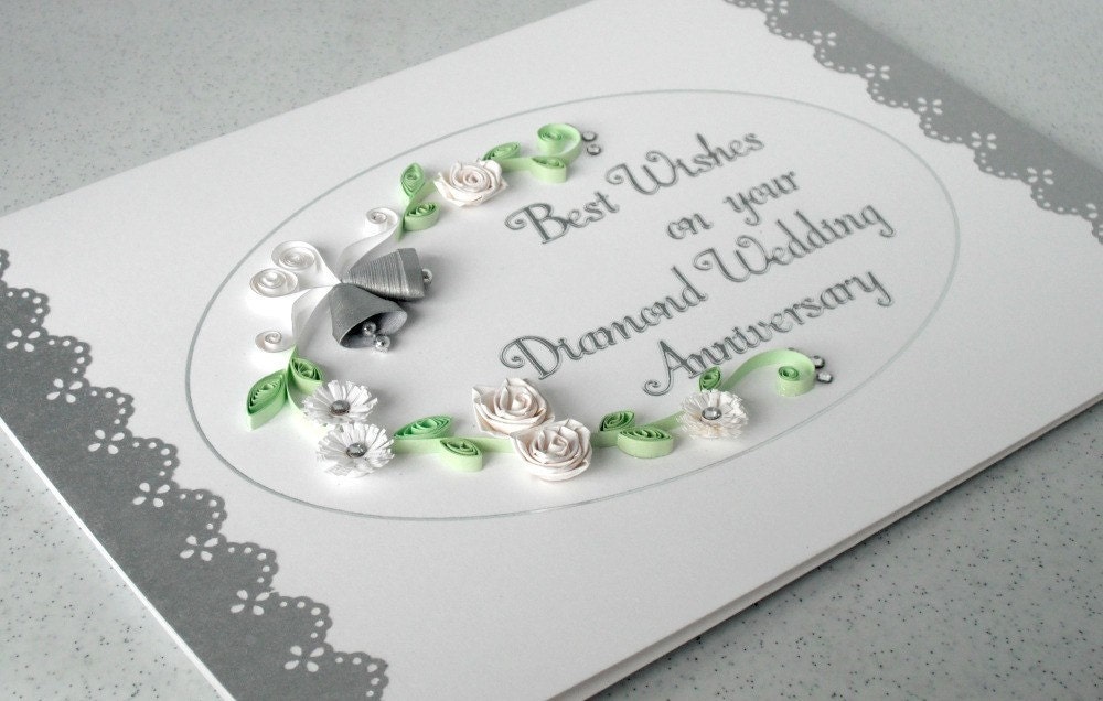 60th anniversary card diamond wedding quilled congratulations card quilling