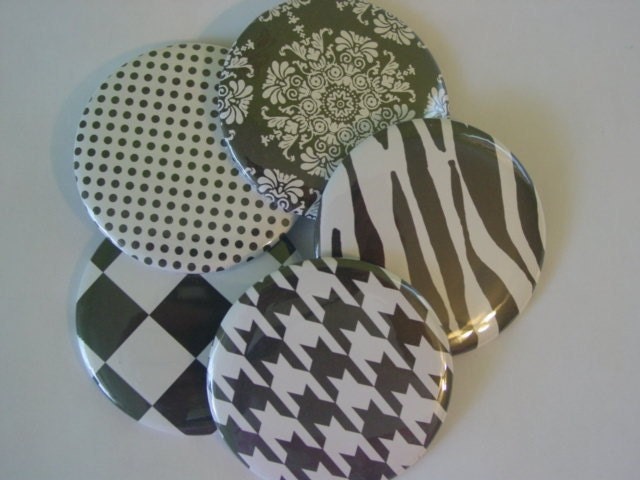 Black and White Wedding Favors 225 Inch Pocket Mirrors Set of 12