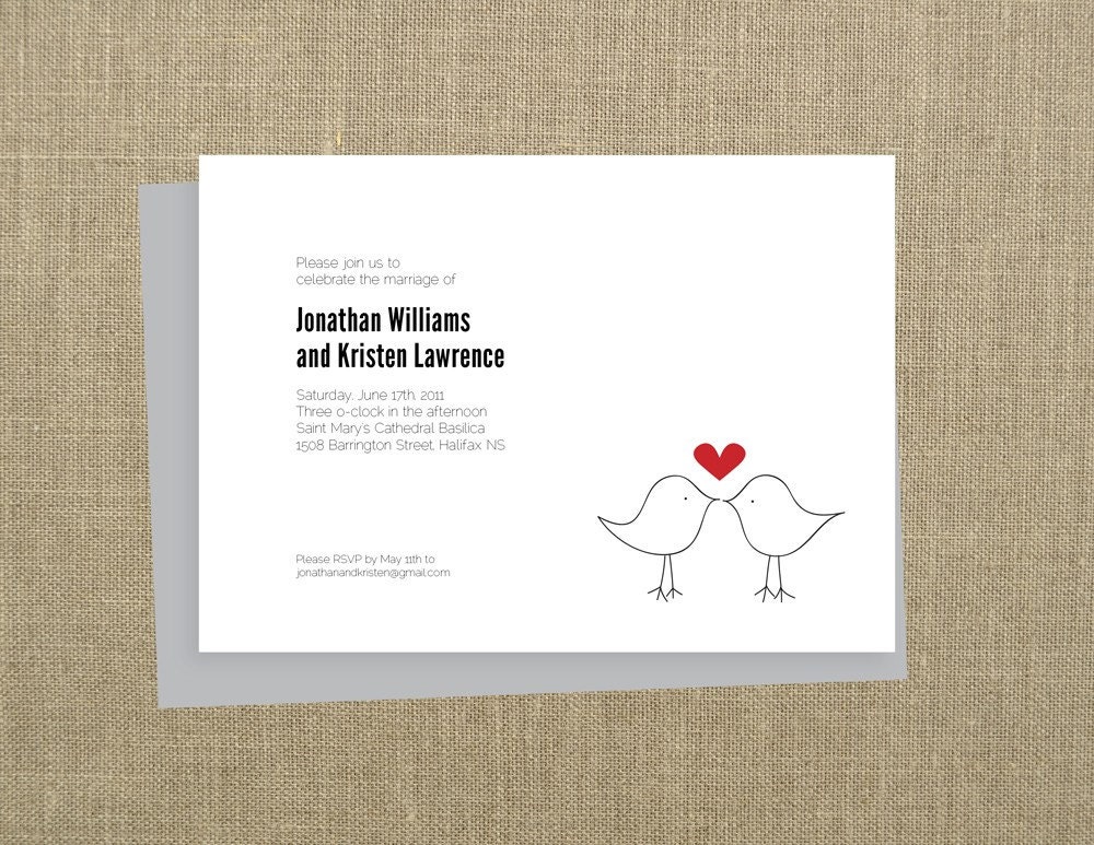Printable Wedding Invitation Love Birds From ashdelaney