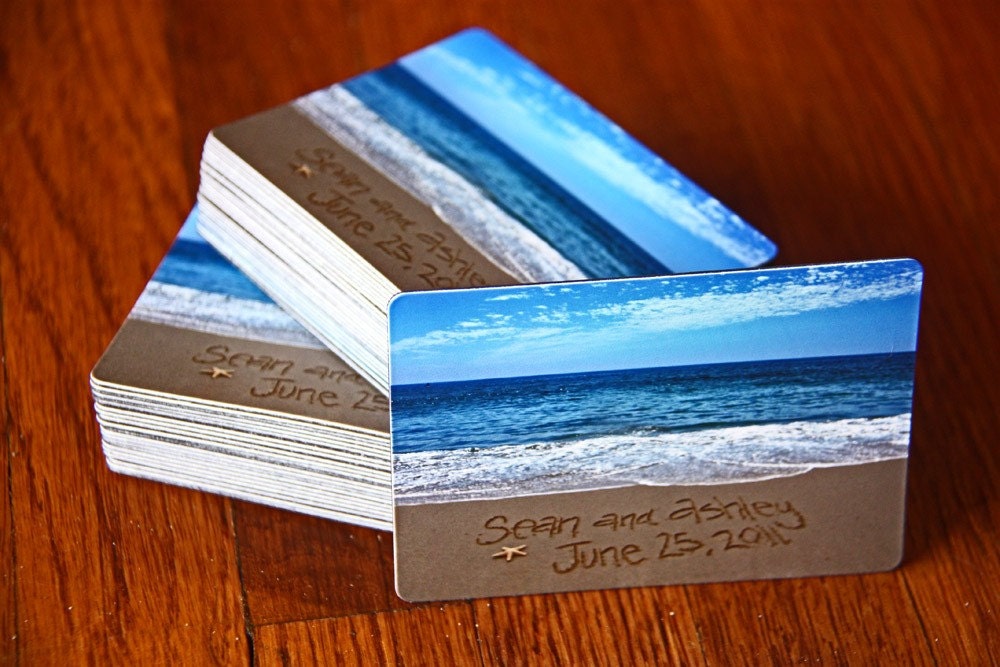 Wedding Save The Date Magnets Beach Wedding Personalized Beach Writing 