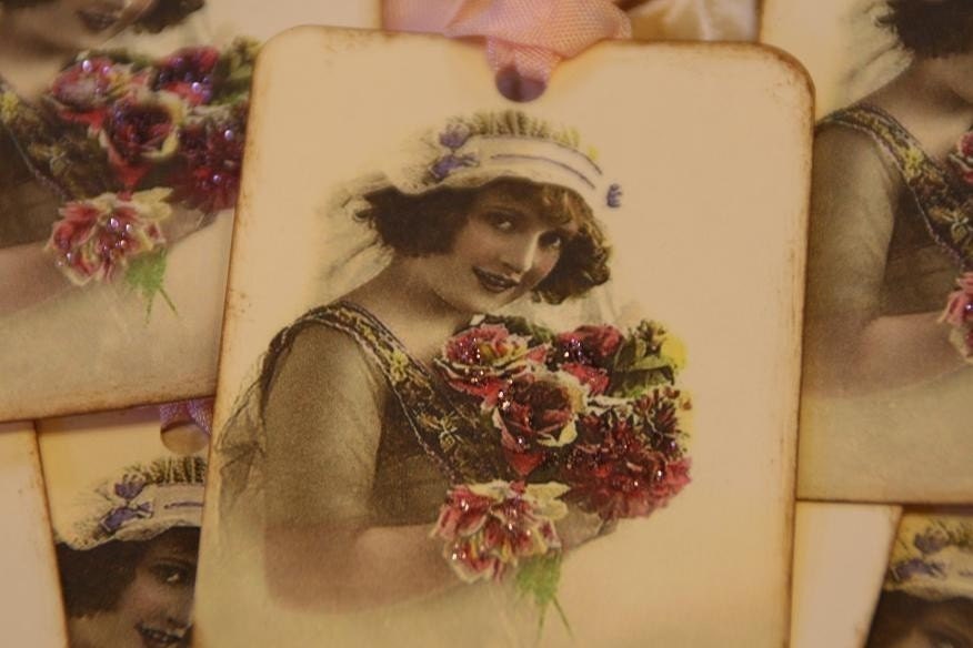 Vintage Victorian Bride Gift or Wedding Favor Tags From GreenAcresCottage