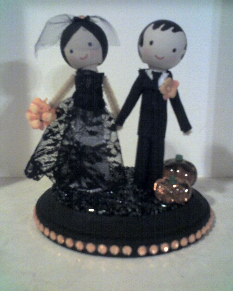 Personalized Halloween Fall Wedding Cake Topper Keepsake