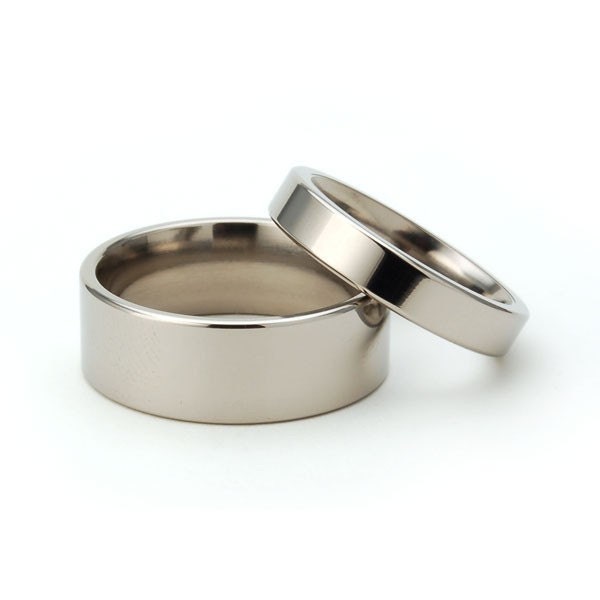 New His And Hers Wedding Band Set Titanium Rings From RenaissanceJewelry