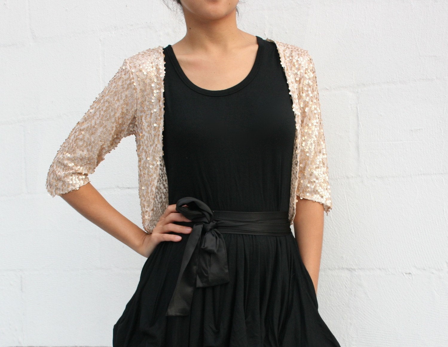 Silver or Gold Sequined Bolero Shrug Silver or Gold Sequined Bolero Shrug