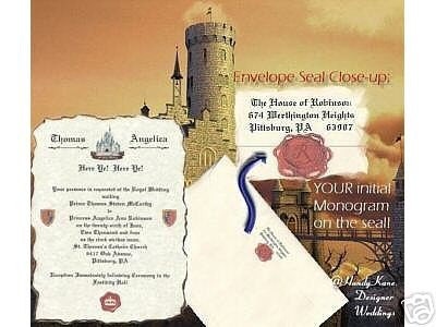 Scroll Invitations on Royal Cinderella Renaissance Wedding Scroll Invitations