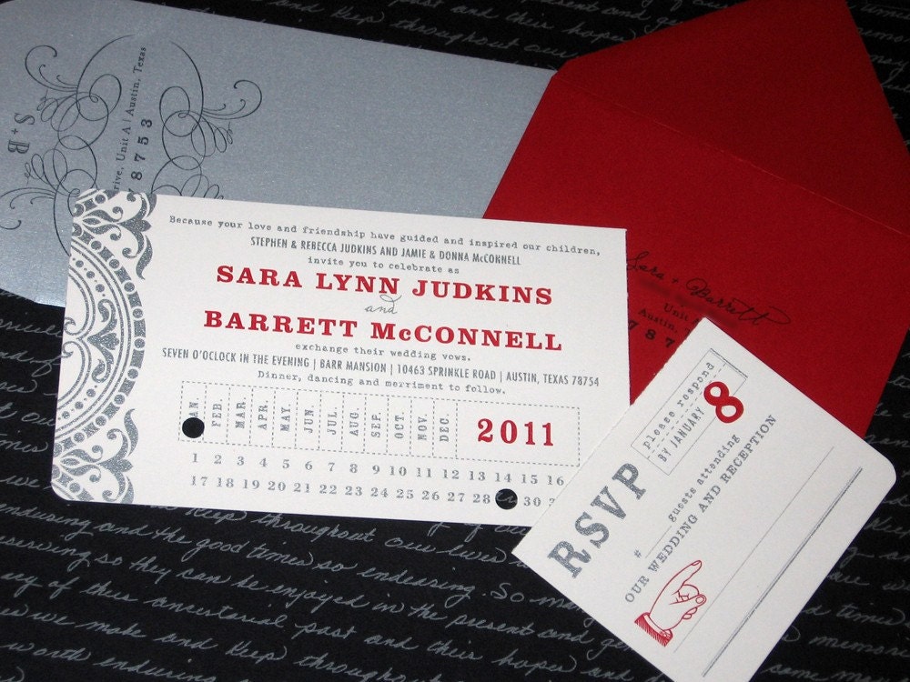 Punch Card Ticket Wedding Invitation From LetterBoxInk