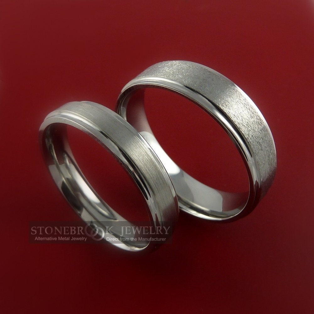 Titanium His and Her Matching Rings Wedding Band Set Sizes 322