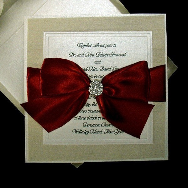ivory burgundy and ivory wedding invitations