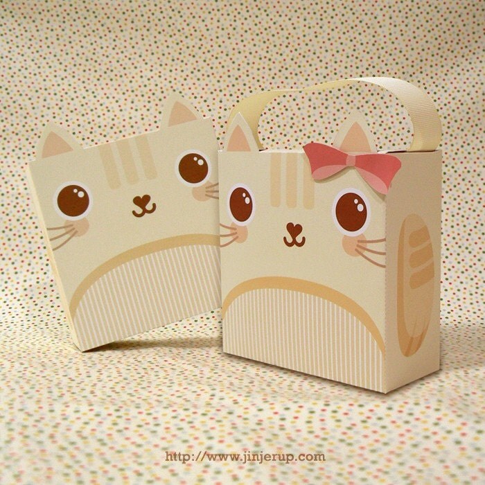 Cute cat gift box. Cat theme, Diy gift box, Paper art craft