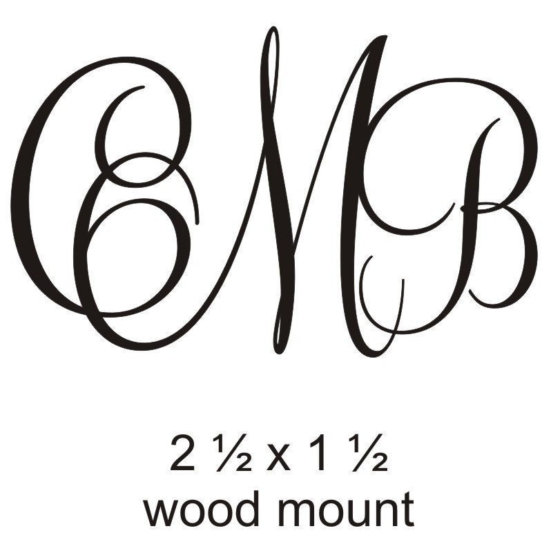 3 letter custom monogram rubber stamp great for wedding invitations and