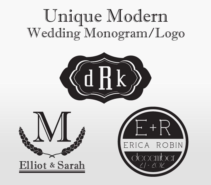 Modern Wedding Monogram Logo Custom From aricklph