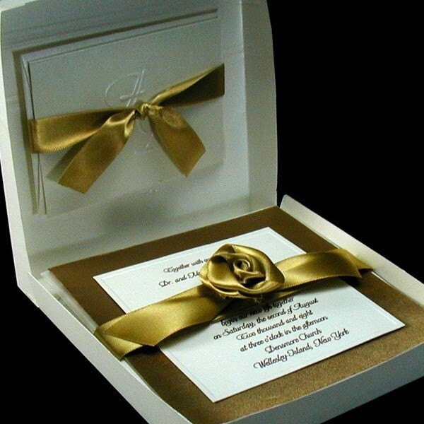 50 Boxed Couture Wedding Invitations Never seen before featurescrepe satin