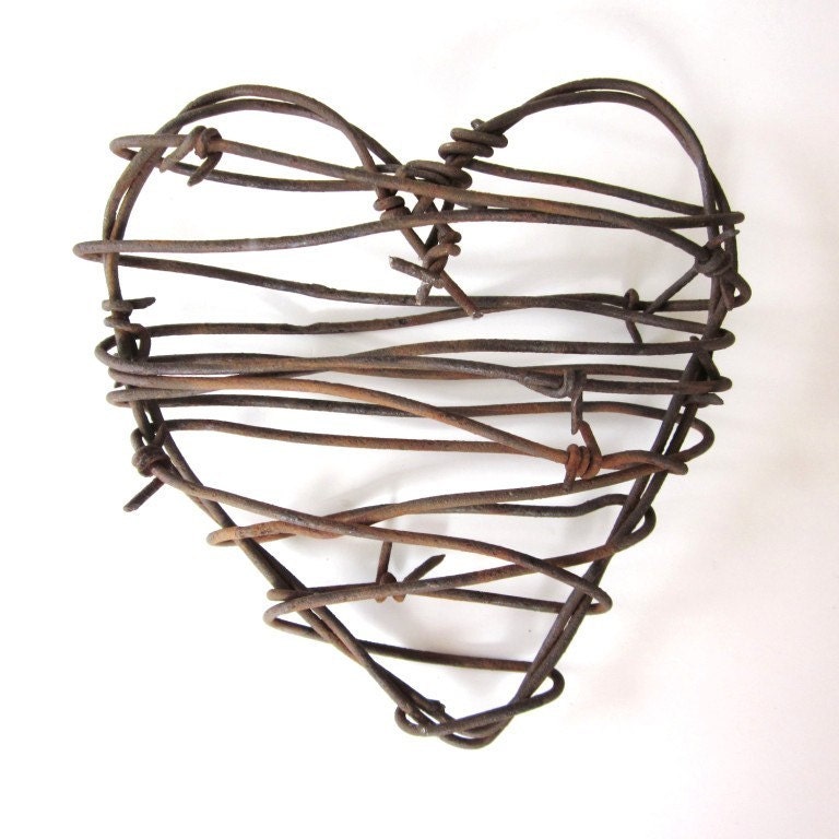 Barbed Wire Heart Cowboy's Heart rustic wedding decor love western 