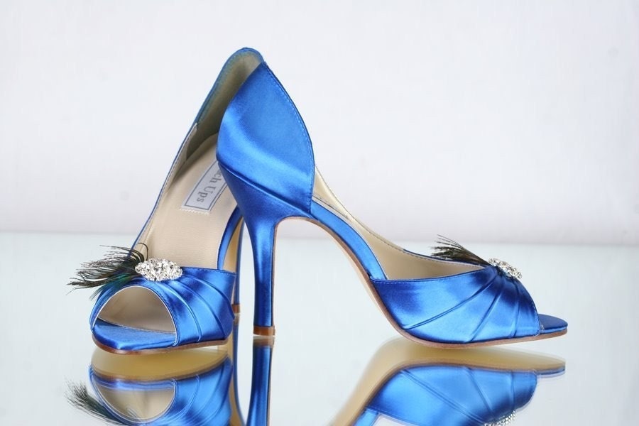 Peacock Shoes Wedding Blue Shoes Peacock Feather Shoes Something Blue Bridal