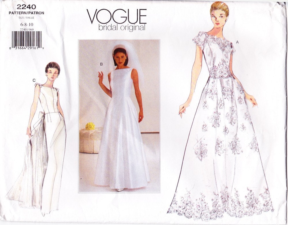 Vogue Bridal Original Wedding Dress Pattern 6 8 10 From SewSadieBess