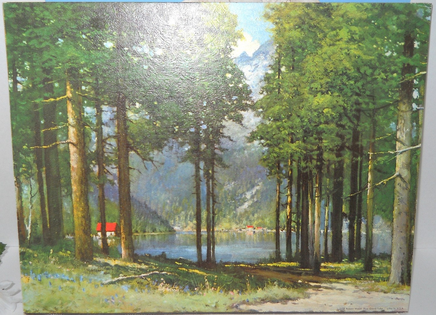 Robert Wood Litho Picture Pine Grove Lake by ButterflyInTheAttic
