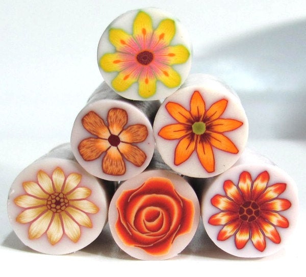clay Millefiori flower rose canes Made of Premo and Fimo Polymer Clay