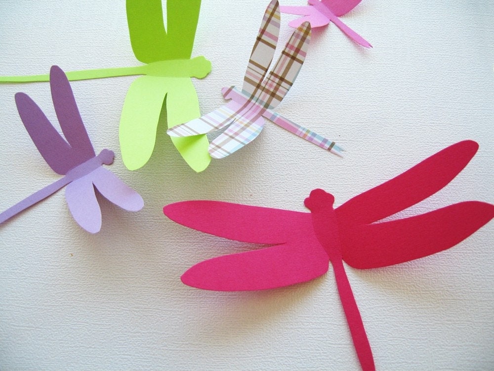 15 Dragonflies Paper Wall DecorDecal 3D Nursery Baby Wedding 