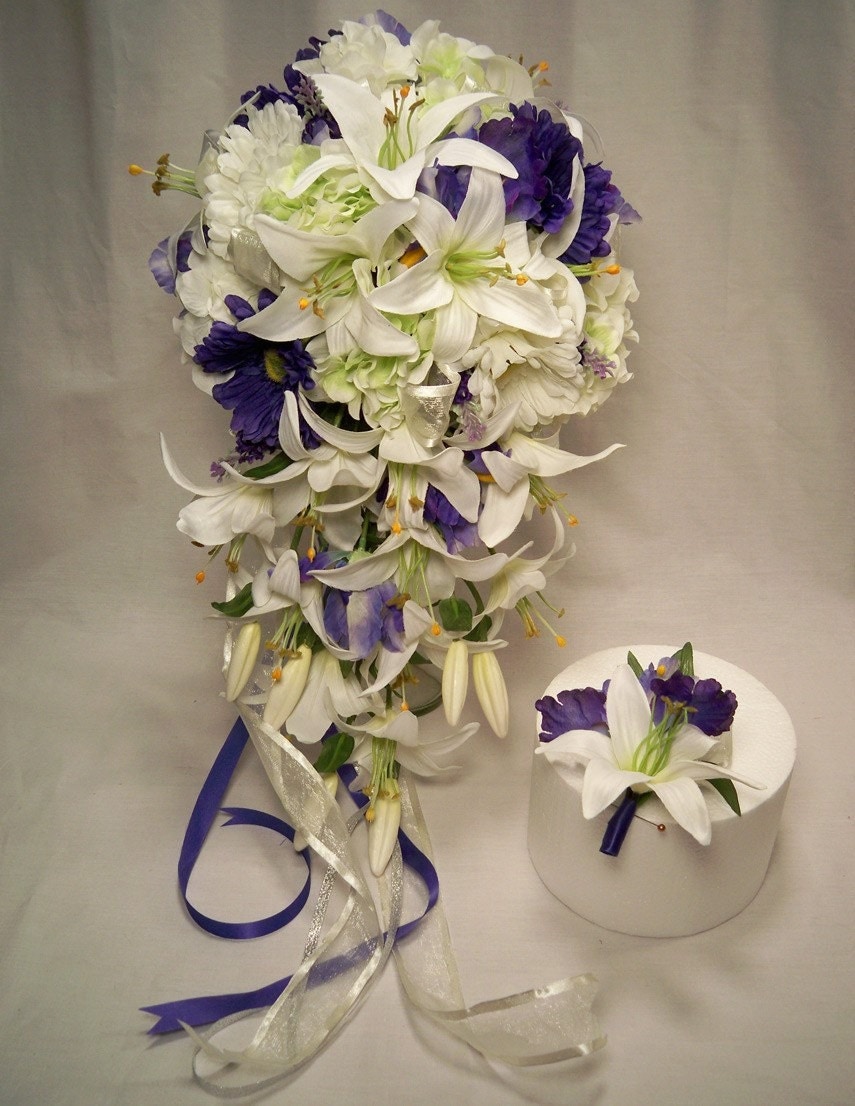 White Lily Purple Gerbera