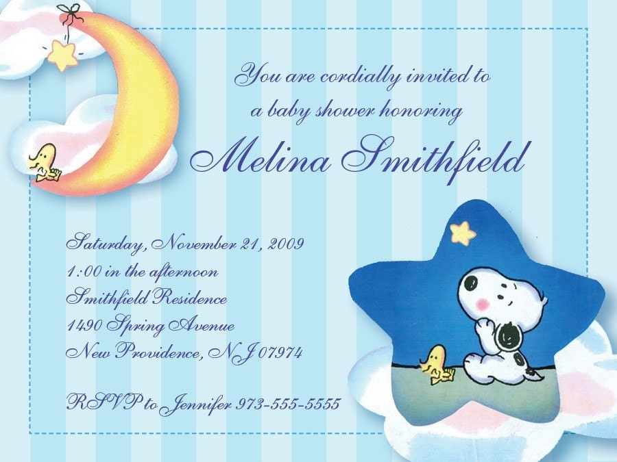 Baby Shower Invitation Reserve Listing for by peprmetpat - snoopy baby ...