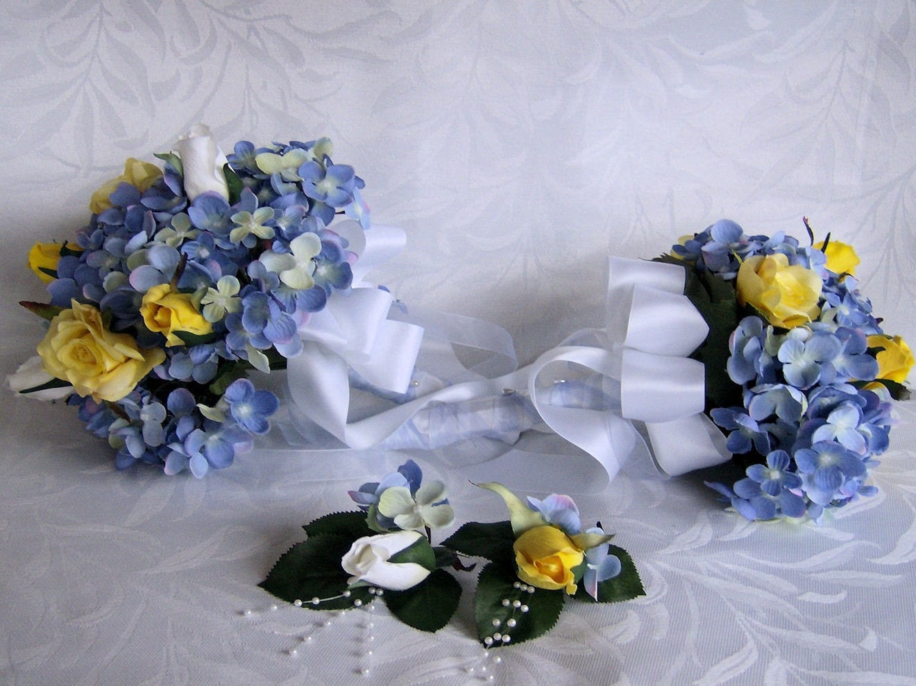 Bridal bouquets blue hydrangea