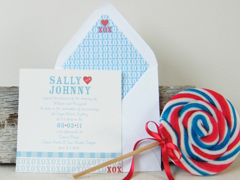 xox Collection Wedding Invitation and RSVP sample From orchardandbrown