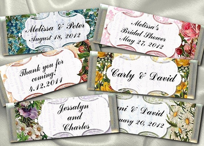 Hershey Candy Bar Wrappers Wedding Bridal Shower Favors 