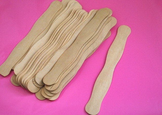 Set of 200 wavy wooden fan handles perfect for wedding programs or birthday 