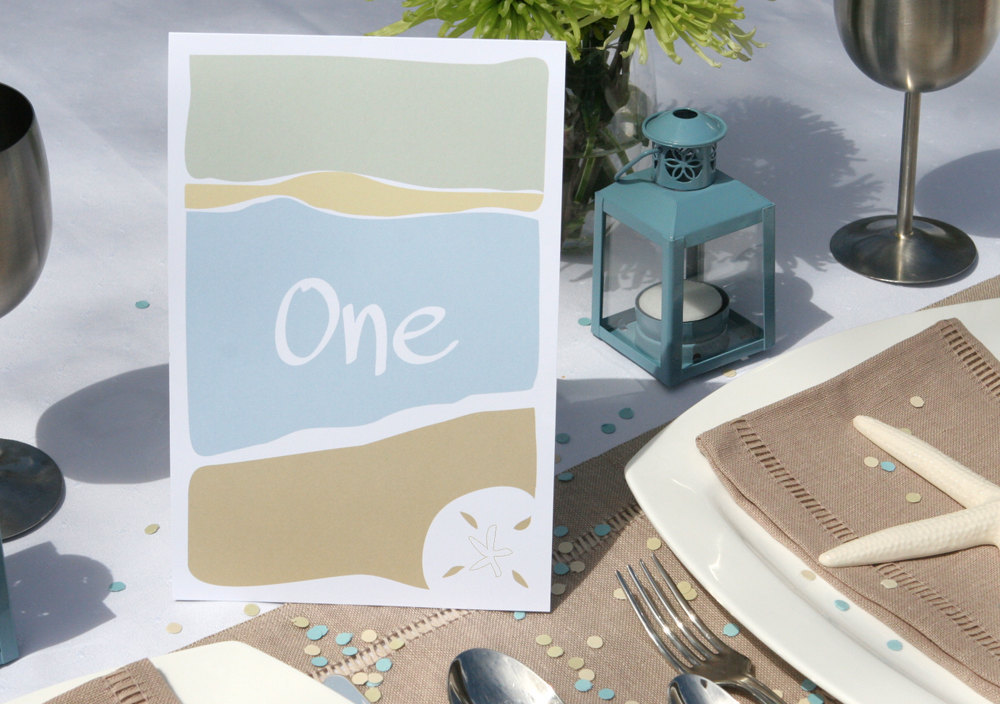 beach wedding reception table decorations