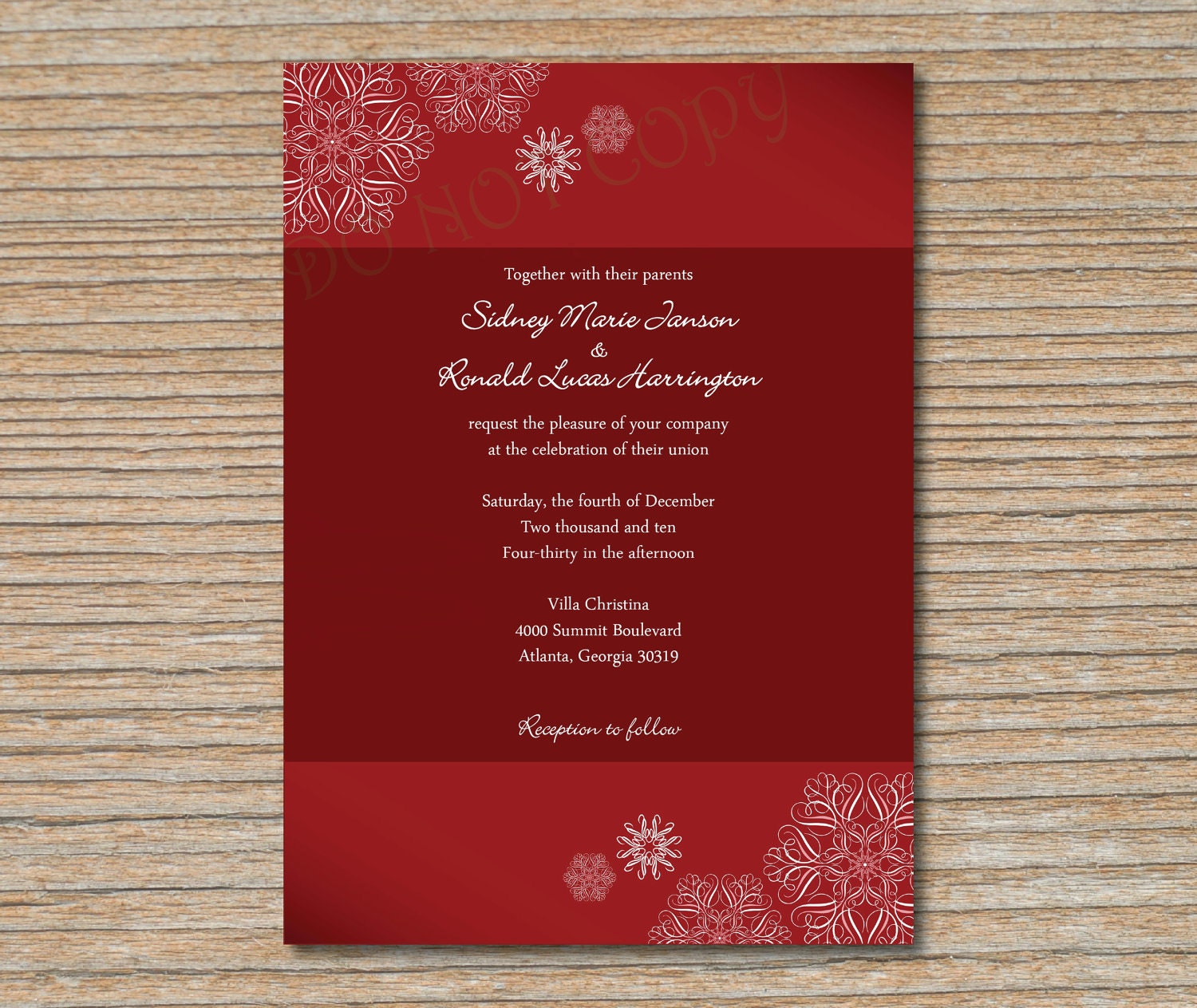 christmas wedding invitations