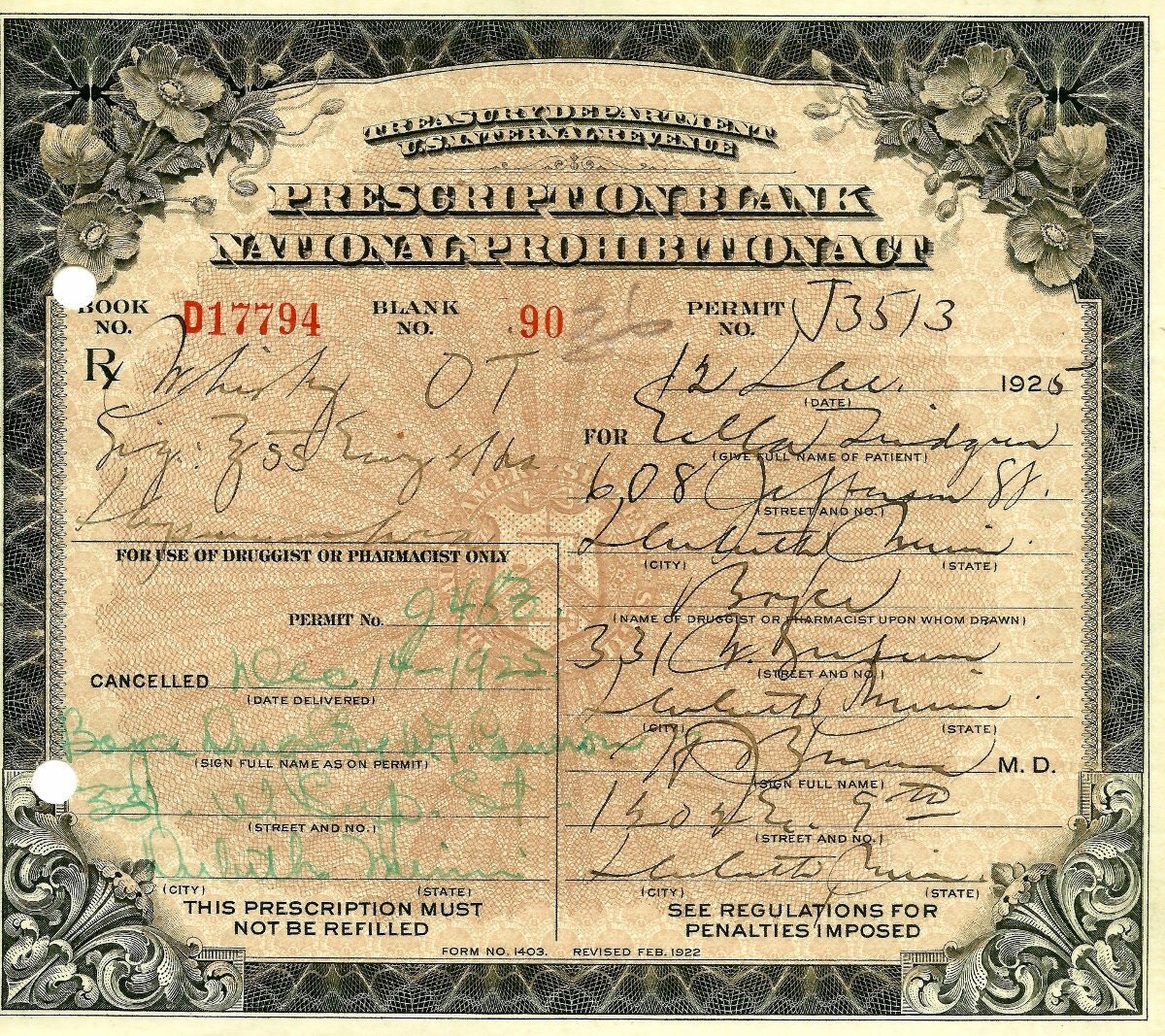 ... WHISKEY Burns Ella Prescrip...