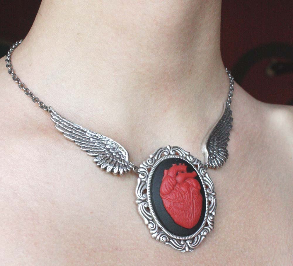 Anatomical Heart Tattoo wings