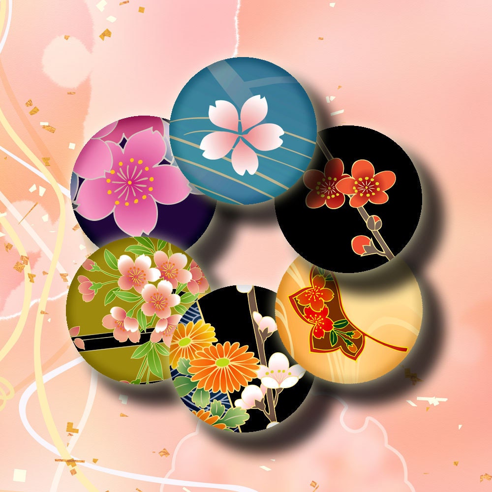 Simply Sakura 3 Spirited Japanese Flower blossoms Digital Collage Sheet 48