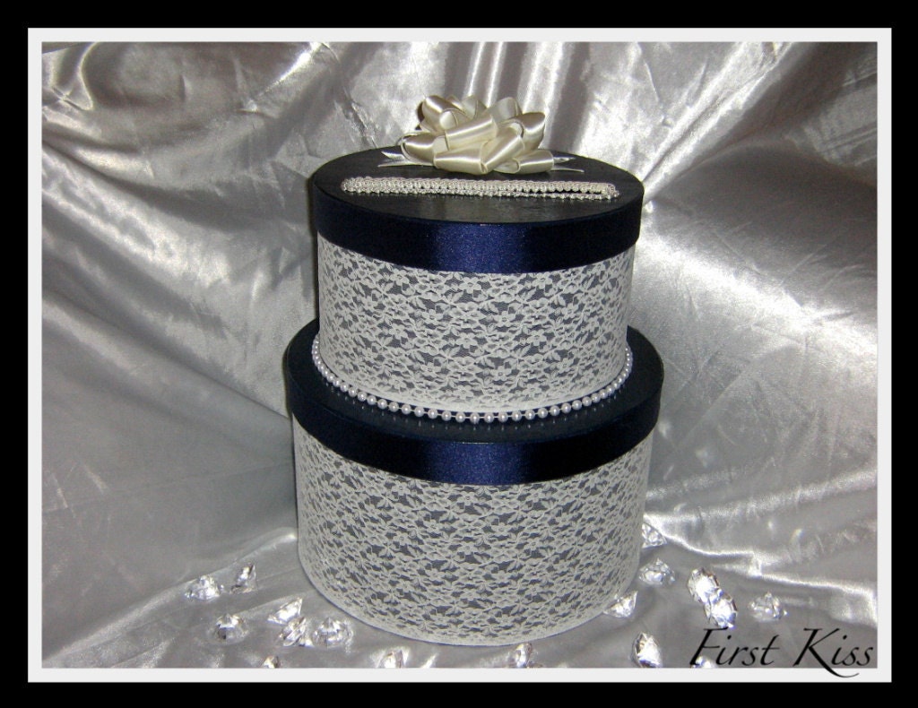 Two Tier Navy Blue and Ivory