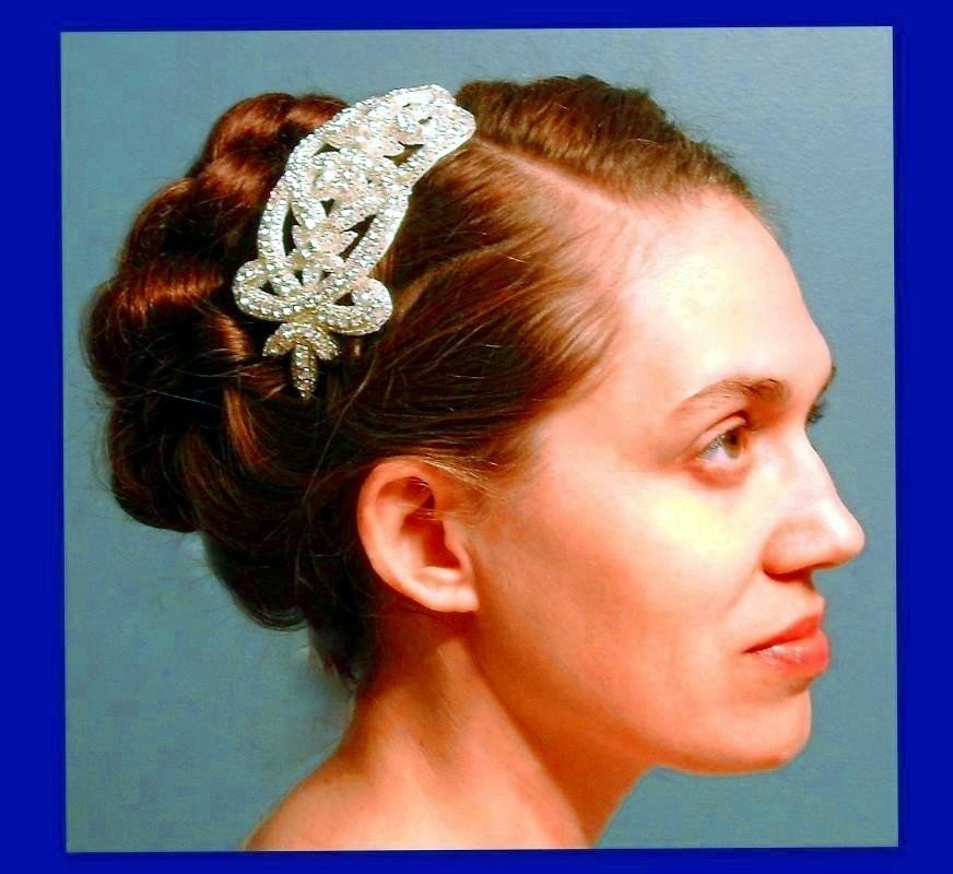 crystal wedding rhinestone headband bridal headband art deco hair piece 