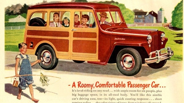 vintage 1947 advertisement woody willys overland jeep station wagon