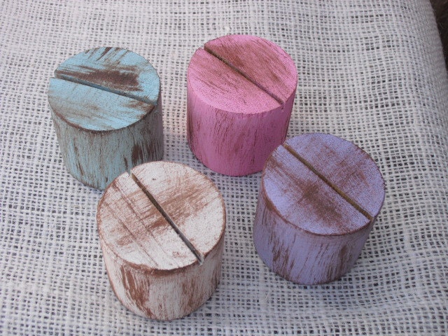 SET OF 15 Shabby Chic Wood Table Number Holders You Choose Color Item 