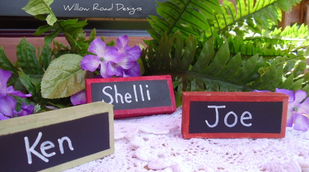 Rustic Wedding Chalkboard Placecards Set of Twelve From willowroaddesigns